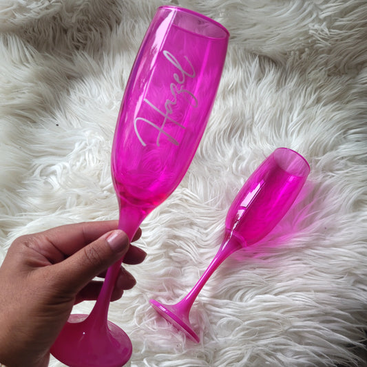 Hot Pink Champagne Glass