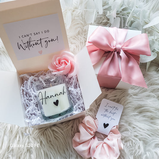 Bridesmaid Proposal Gift Box  with Candle and Scrunchie