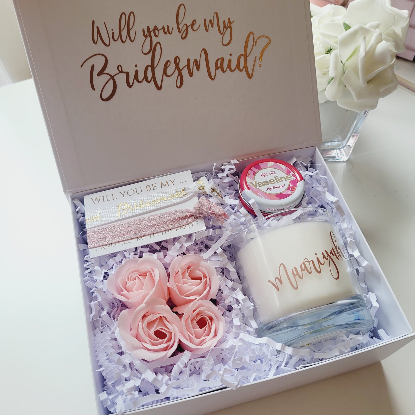 Bridesmaid Box with Ribbon - Minimalist Style
