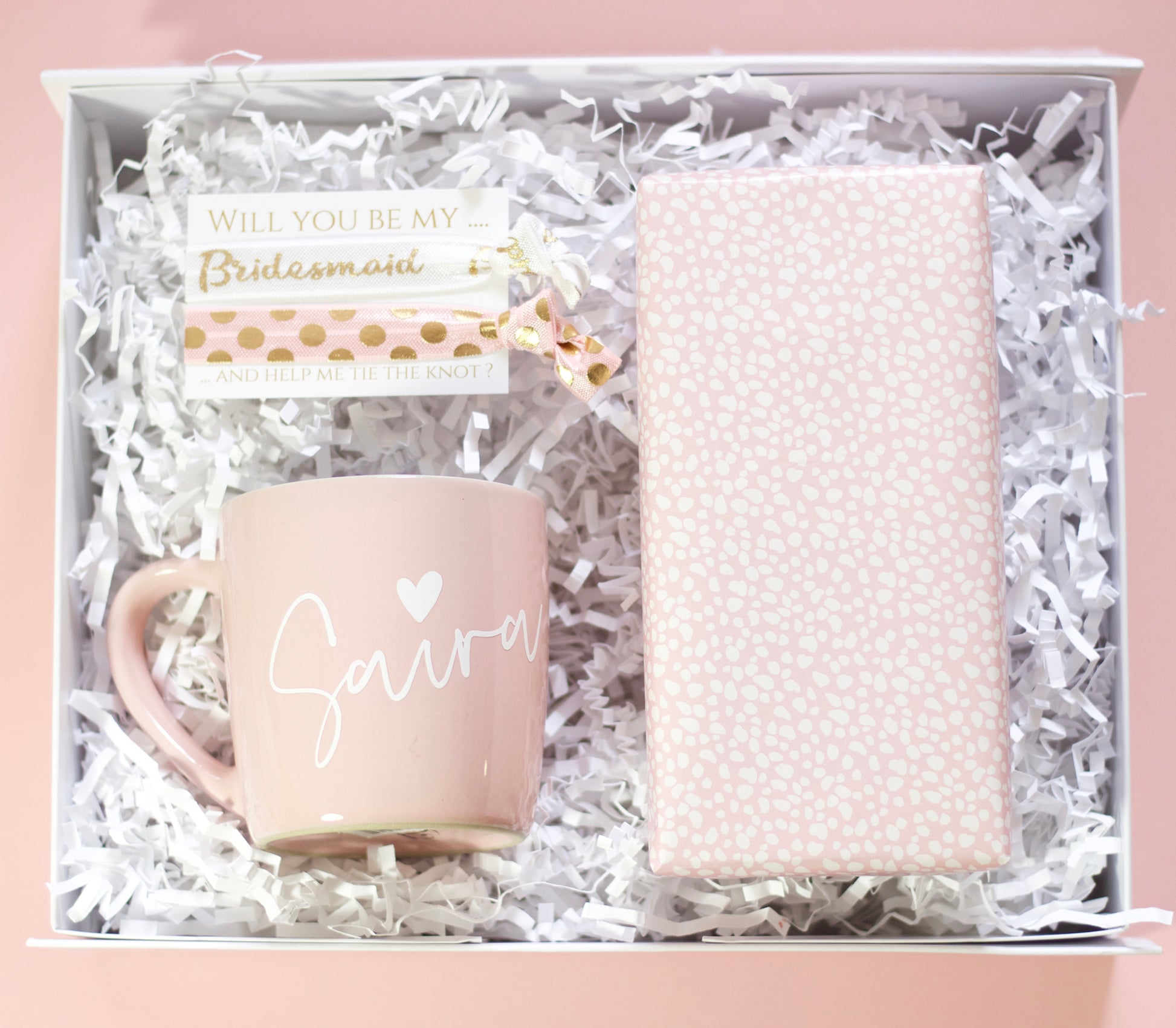 pink bridesmaid gift box